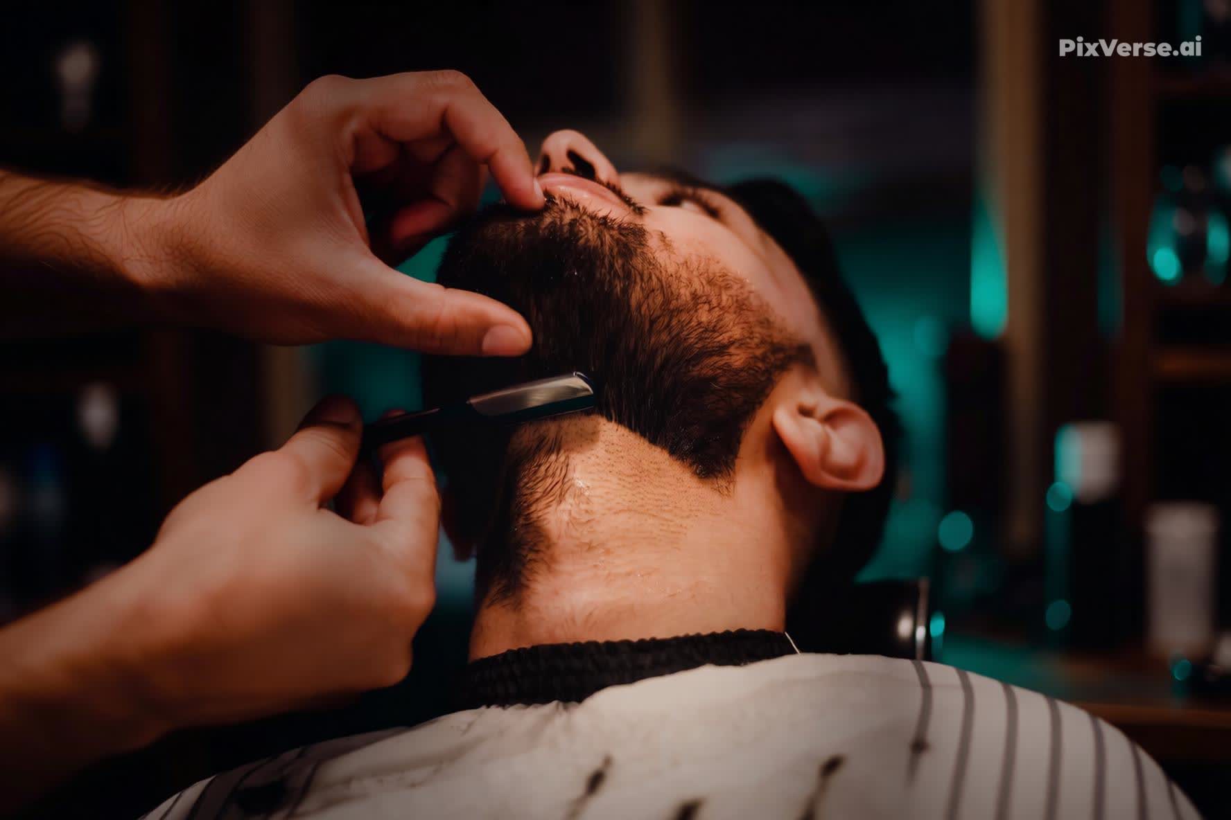 Beard sculpting with a straight razor