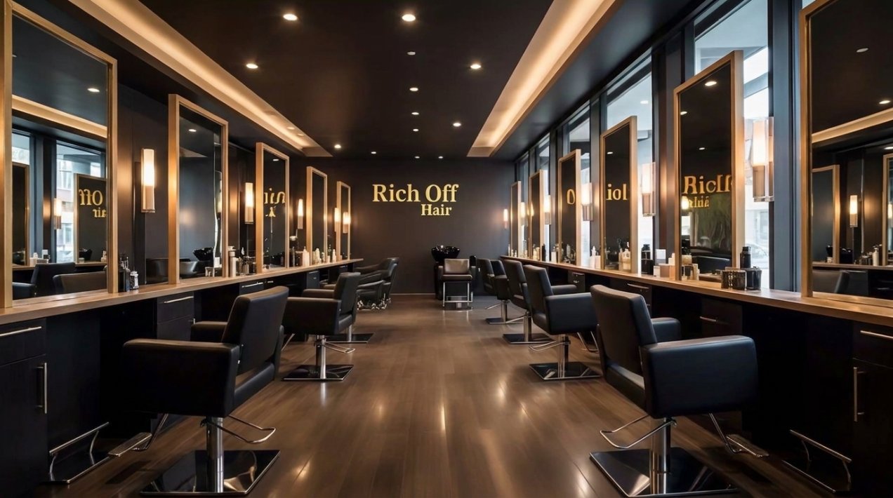 Premium men's barber salon interior